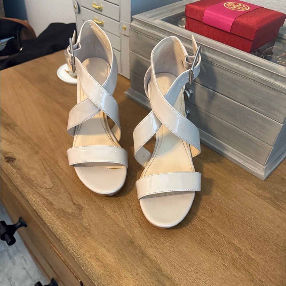 Calvin Klein Cream Strappy Heels